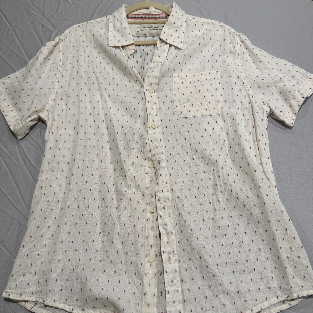 The Normal Brand short sleeve button up | L | Cream